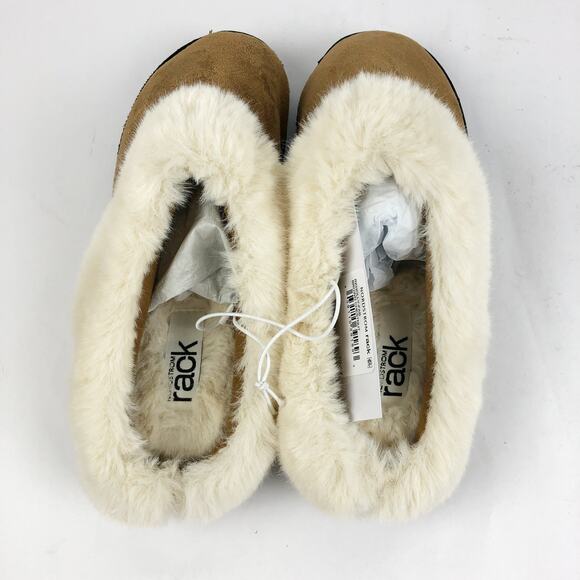 Nordstrom Rack Womens Holly Clog Slippers Large 9-10 Brown Faux Fur Slip-On NWT - Picture 8 of 10
